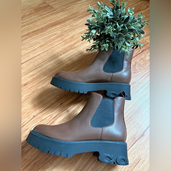 Coach Reid Bootie Walnut Chelsea style block heel bootie Size 8.5 - Picture 8 of 13